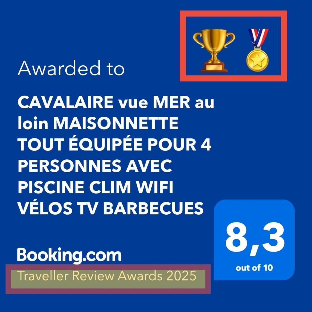 Cavalaire Sea View Cottage: Equipped for 4 with Pool, A/C, Wi-Fi & Bikes Exterior photo